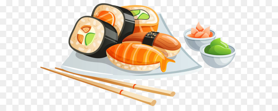 Sushi Japanese Cuisine Clip art - Sushi PNG Clipart Image 4600*2490