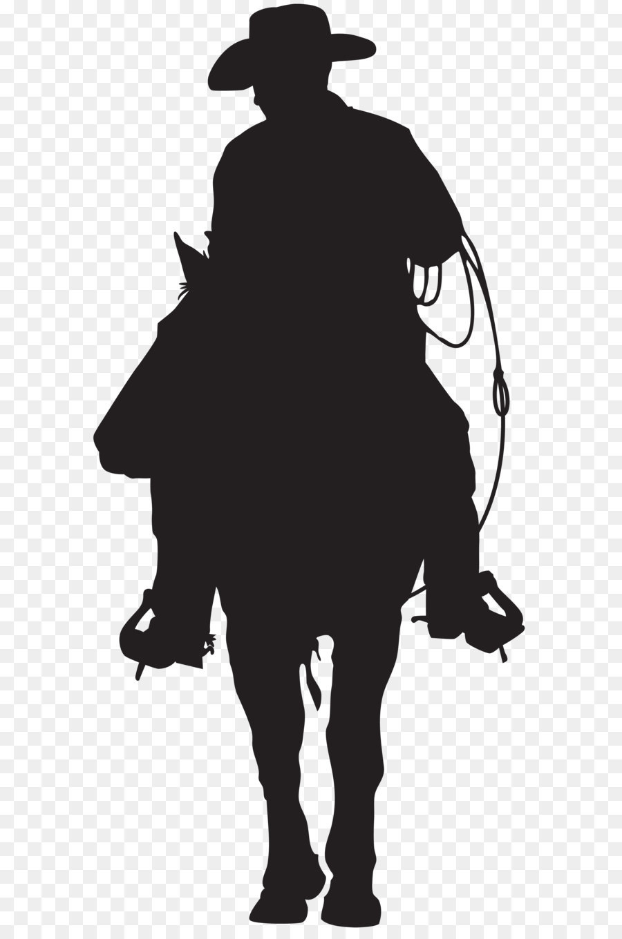 Silhouette Cowboy American frontier Clip art - Cowboy Silhouette PNG