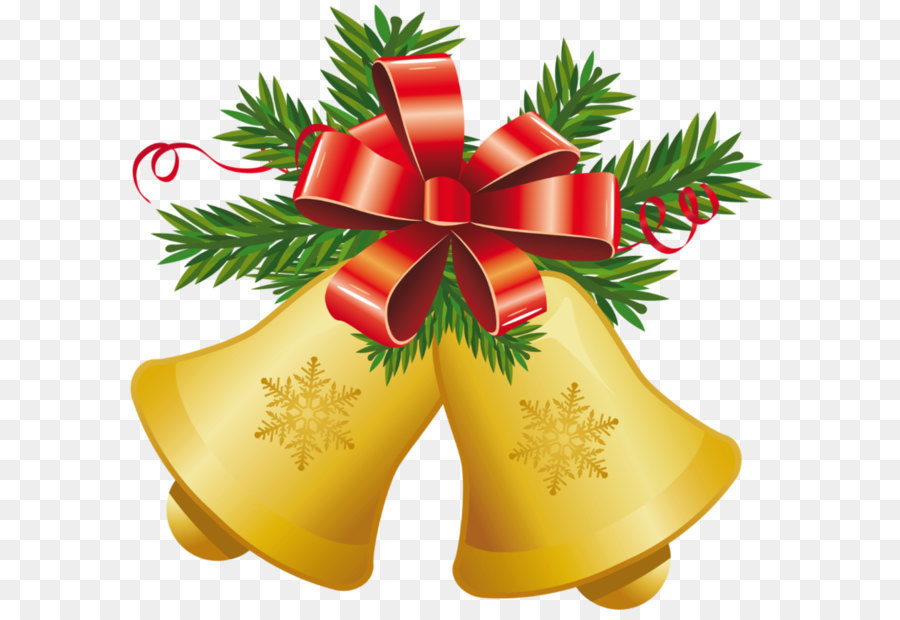Natal Jingle bell Clip-art - Transparente Natal Amarelo Sinos com laÃ§o Vermelho PNG Clipart