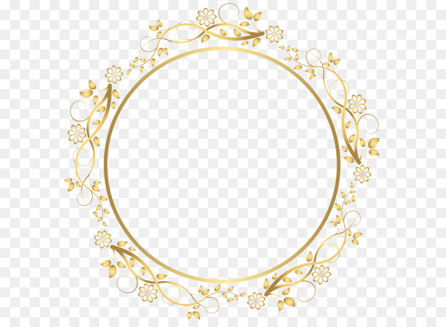 Picture frame Clip art - Gold Round Floral Border Transparent PNG Clip