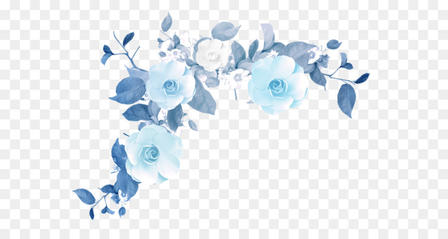 Flower 1080p Clip art - Blue flower border texture png download - 800