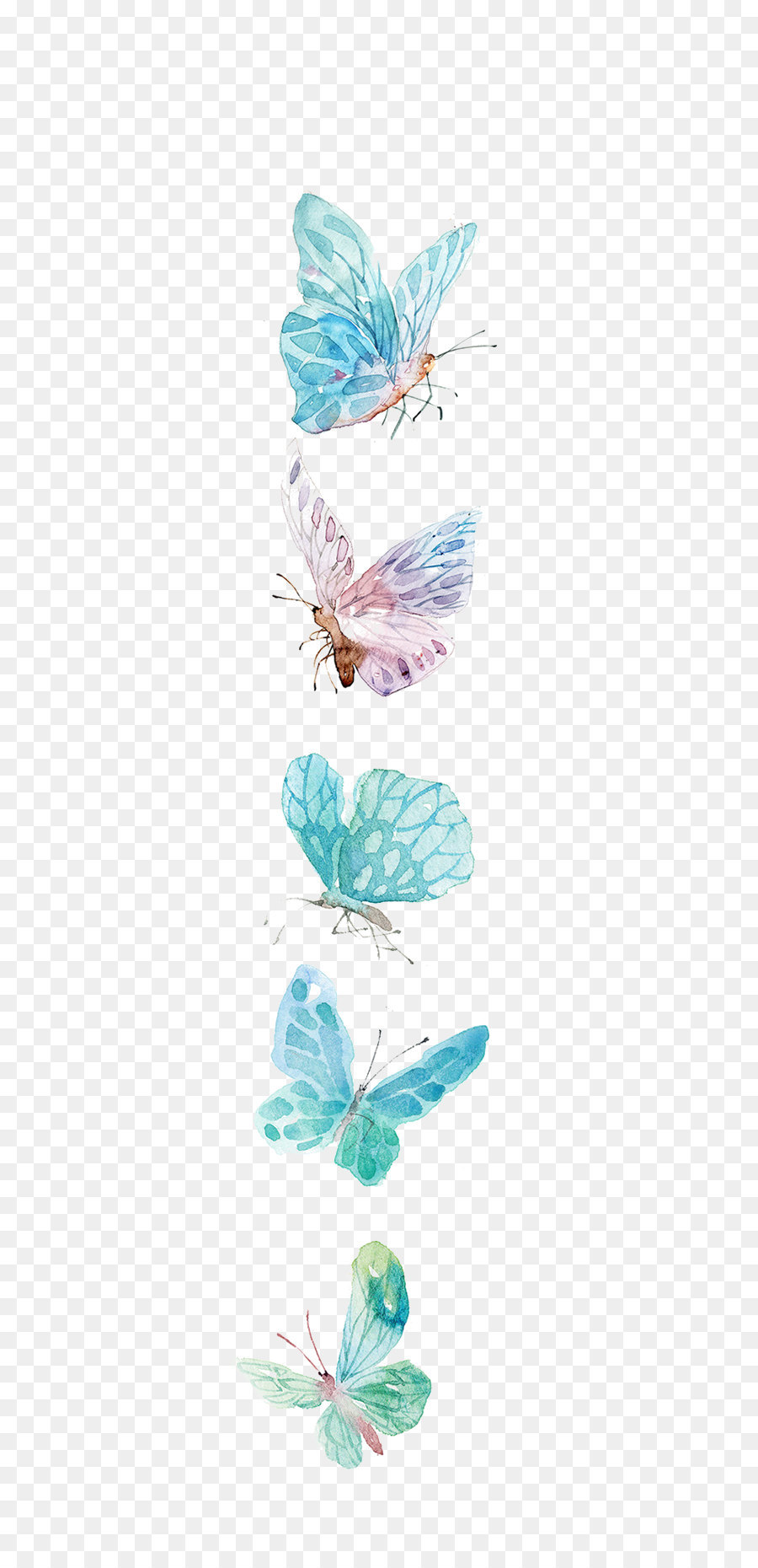 Butterfly Icon - Watercolor butterfly png download - 608*1849 - Free