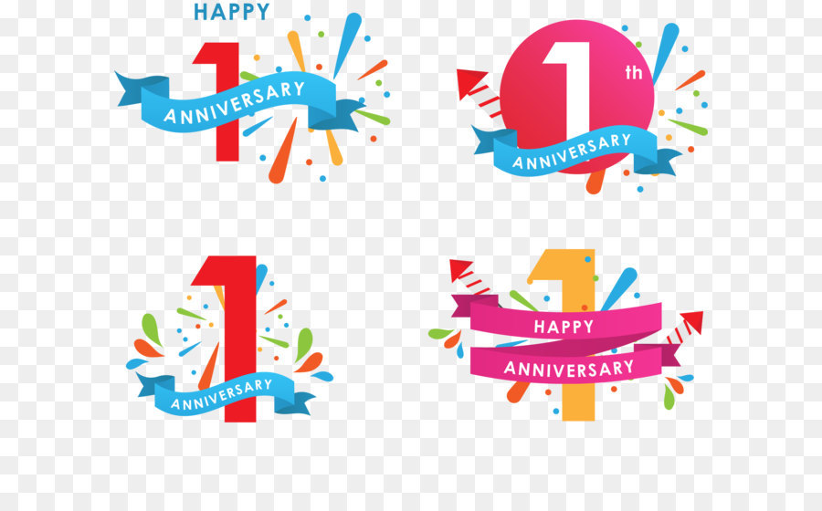 birthday banner font happy 1st  Anniversary celebrates Icon Anniversary Icon  vector