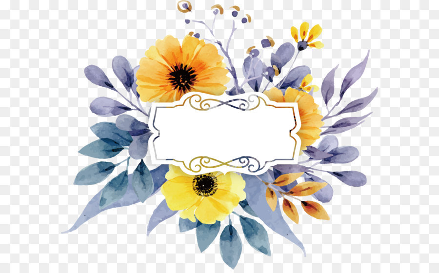 watercolor small yellow flower invitation letter 5a2b001b2a0740