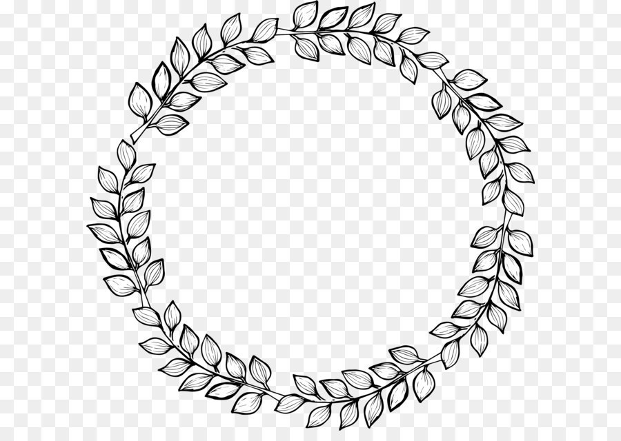 vector circle header Wreath with Hand painted Drawing Leaf decorated  leaves