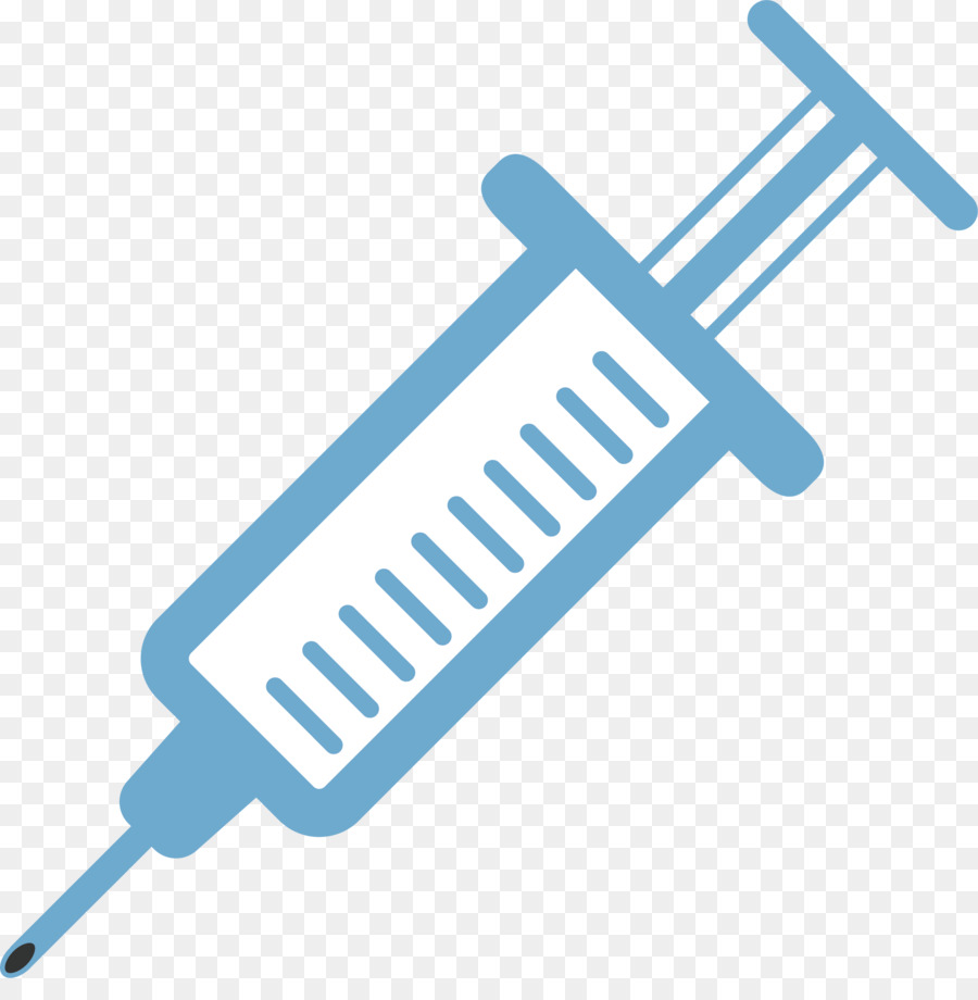 Syringe Injection Cartoon - Blue syringe png download - 2082*2083
