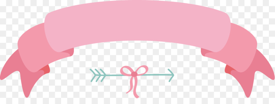 Paper Cartoon Ribbon - Hand painted pink scroll png 