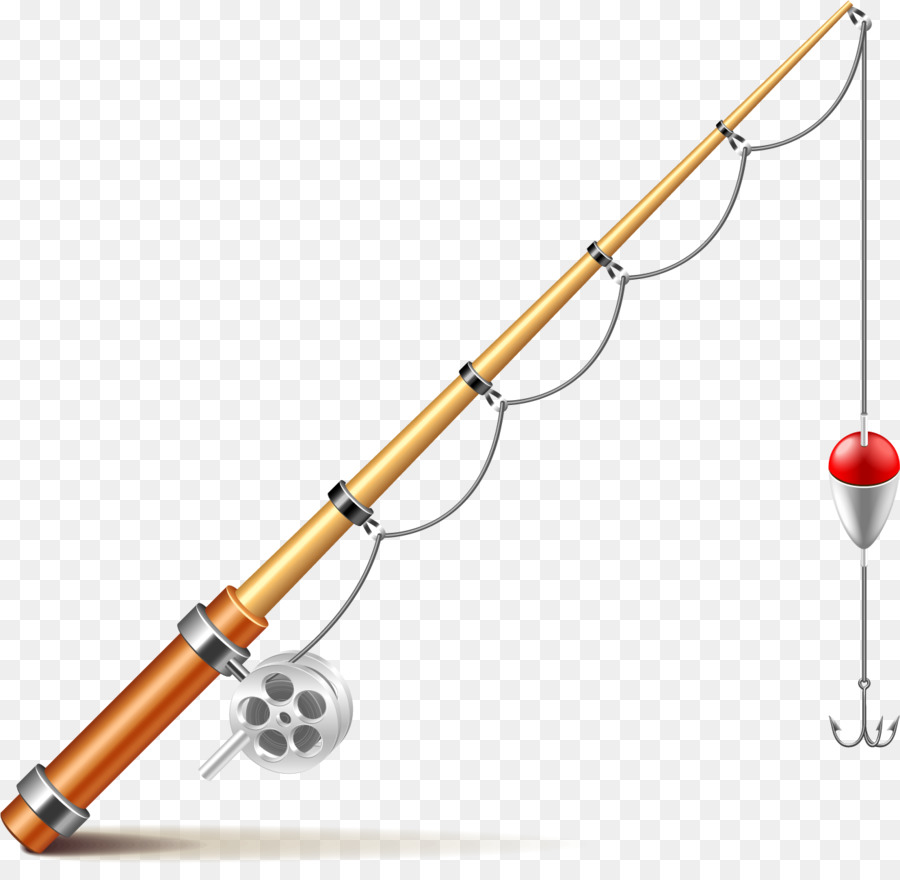 Fishing rod Euclidean vector Illustration - Vector painted ...