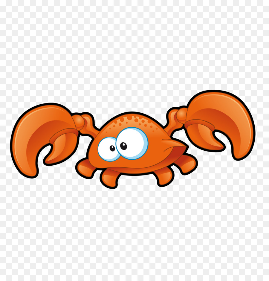 Kepiting Kartun Lucu Kepiting Kecil Vektor Unduh Orange Kartun