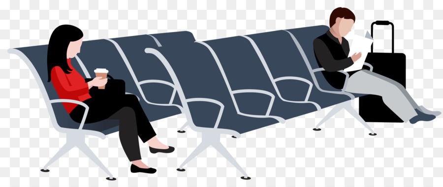 Euclidean vector Airport Icon - Cartoon man sitting in a chair waiting