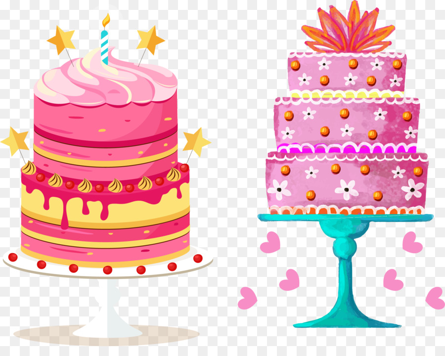 Download Birthday cake Wedding cake Layer cake - Vector hand ...