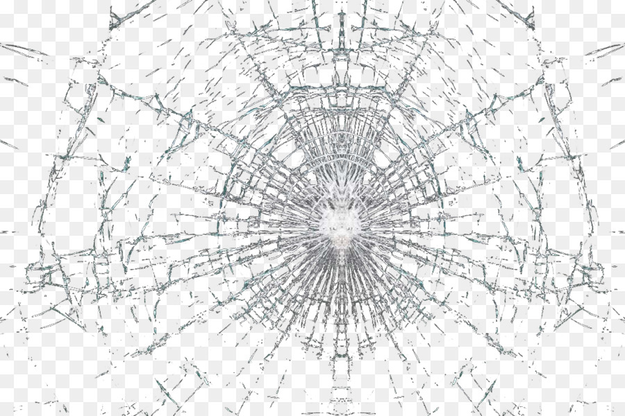 Drawing Structure Symmetry Black and white Pattern - Glass crack png