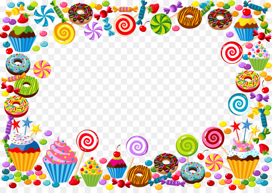  Candy cane Bonbon Gummy bear Vector candy border png 