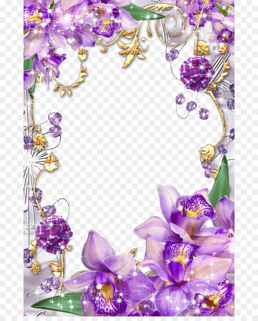 Paper Flower Purple Picture frame Clip art - Purple Border Frame PNG ...