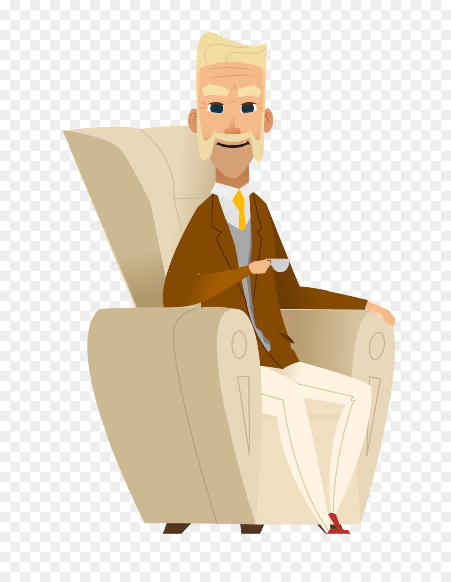Usia Tua Ilustrasi Orang Tua Itu Duduk Di Sofa Unduh Perilaku