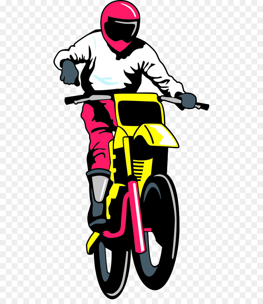 Kartun Motocross Balap Mobil Kartun Lukisan Motocross Unduh Seni