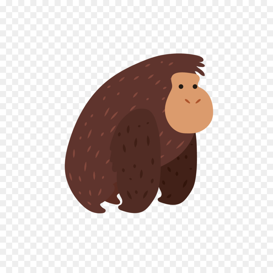 Euclidean Kartun Vektor Ilustrasi Vektor Coklat Orangutan Unduh