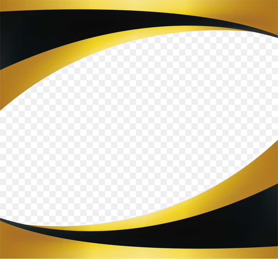 Gold Wallpaper - Black gold wave border 2812*2622 transprent Png Free