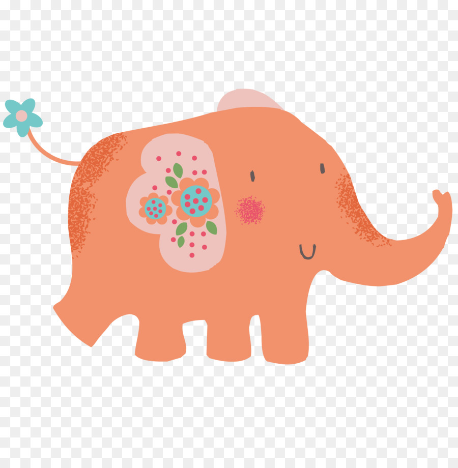 Kartun Gajah Lucu Gajah Unduh Pink Persik Gajah Dan Mammoth