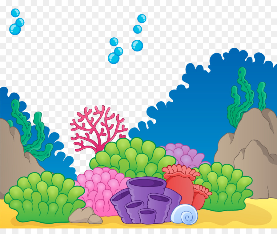 Cartoon Illustration - Vector sea creatures png download - 1003*827