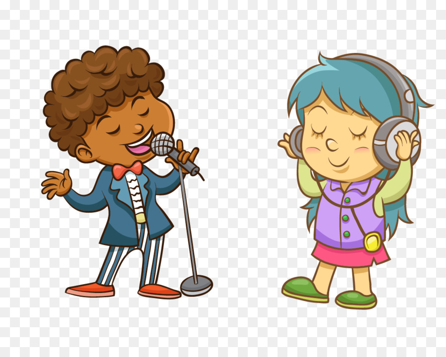 Cartoon Singing Song Illustration - Boys Singing png download - 1061*