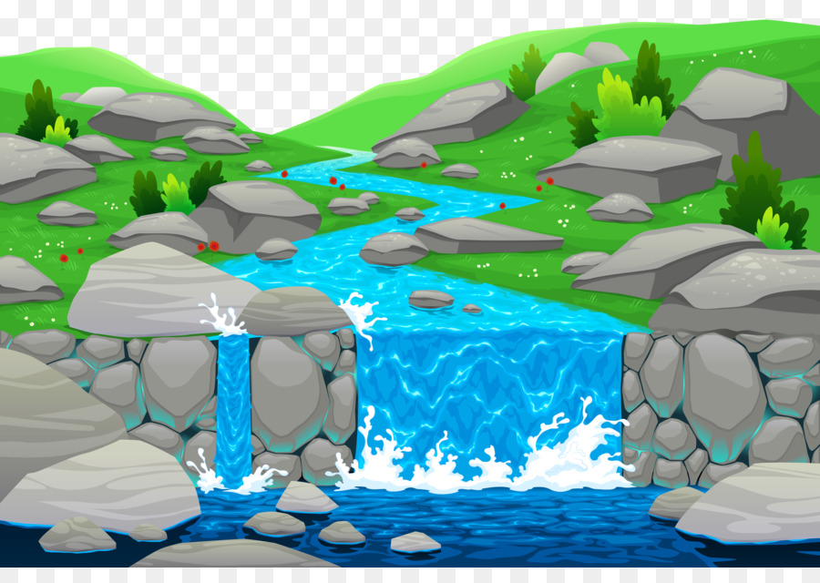 Cartoon-Fluss-Royalty-free clipart - Wasser Fallen Cliparts png