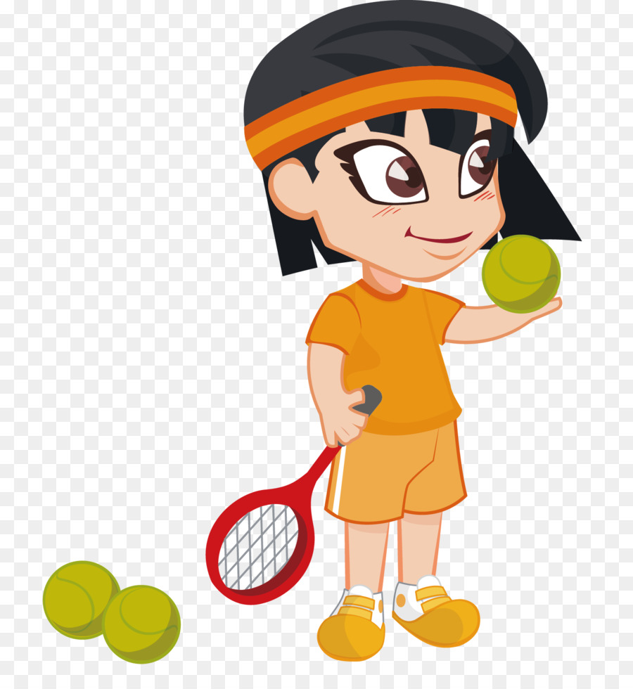 Child Sport Cartoon - tennis 1534*1655 transprent Png Free Download