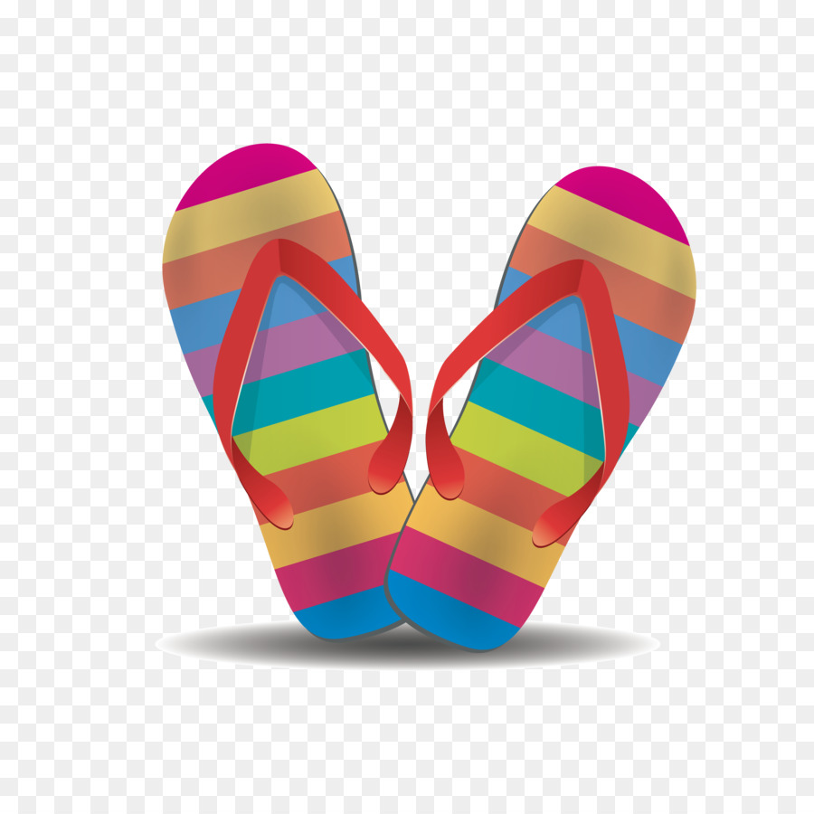 Download Flip-flops Shoe Clip art - Color stripe beach sandals png ...