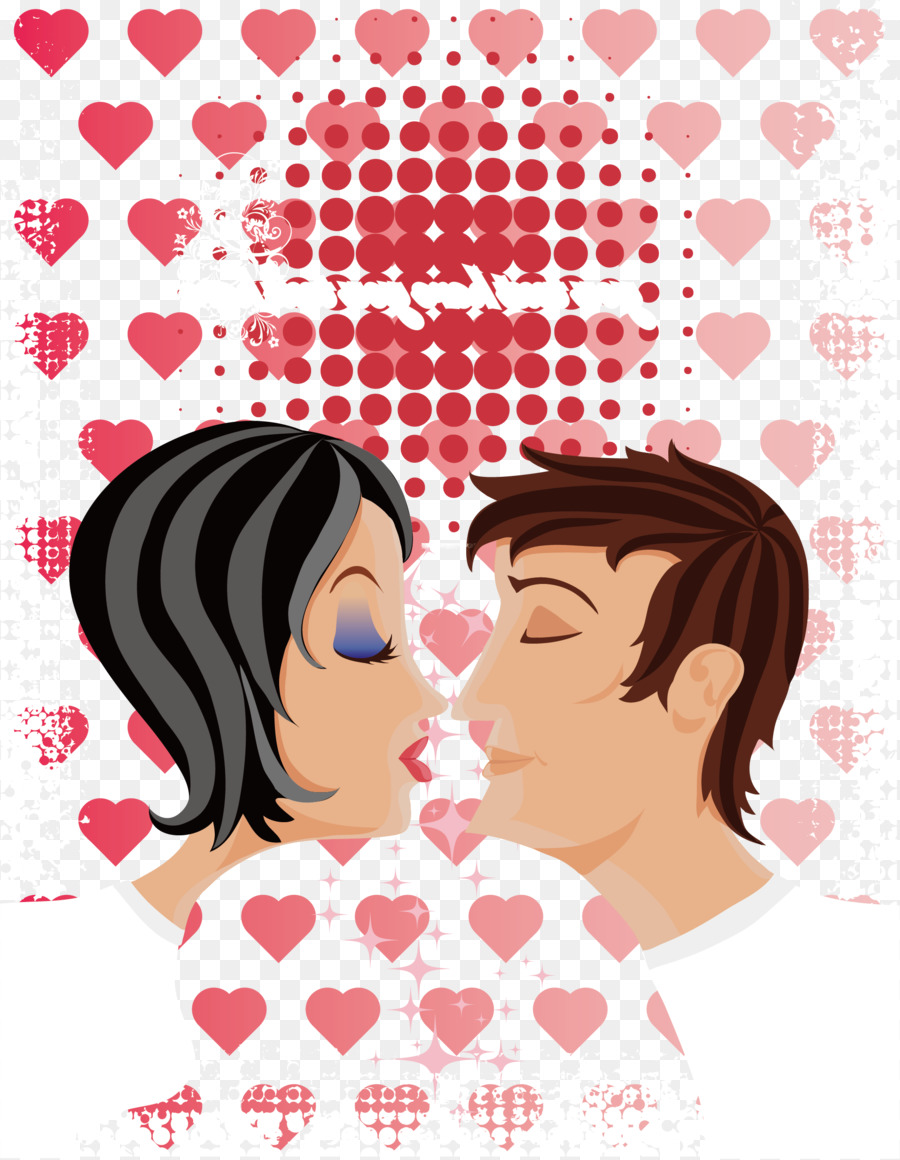 Cinta Ciuman Ilustrasi Vektor Manis Ciuman Unduh Emosi Jantung