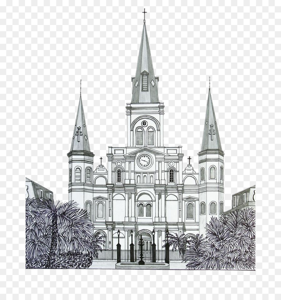 Gambar Gedung Gereja Cat Air Lukisan Sketsa Menara Gereja Unduh