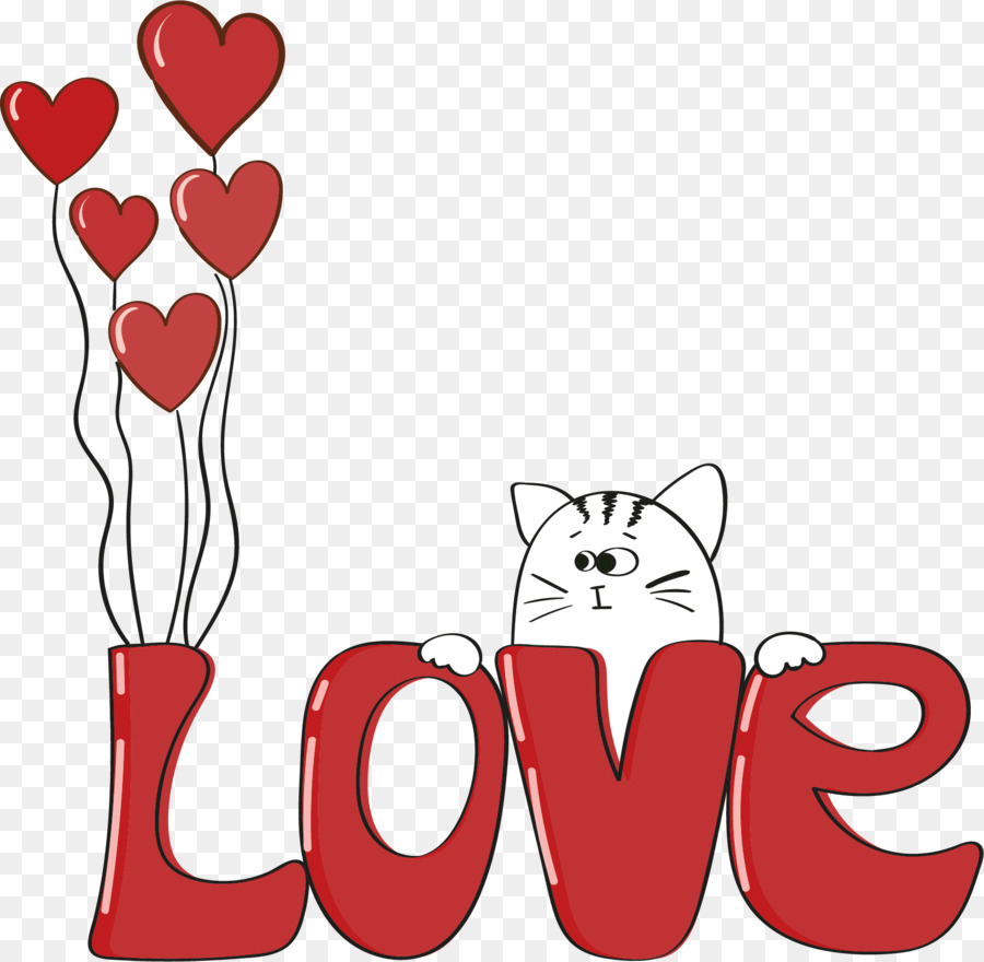 Valentines Day Doodle Menggambar Ilustrasi Kata Cinta Vektor