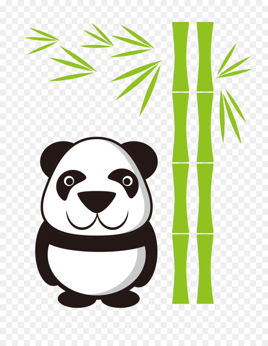 Panda Raksasa Ilustrasi Kartun Panda Dan Bambu Unduh Rumput