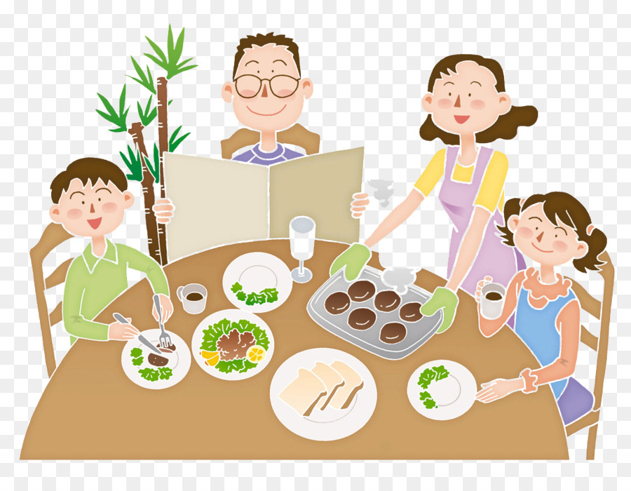 Png Eating Cartoon Family Meal Illustration The Family 173556