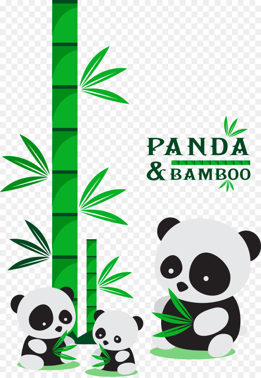 Panda Raksasa Hijau Bambu Ilustrasi Bambu Panda Unduh Daun