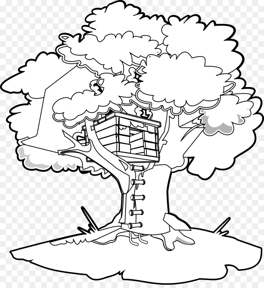 Magic Tree House Coloring book Clip art - Line Art Tree png download