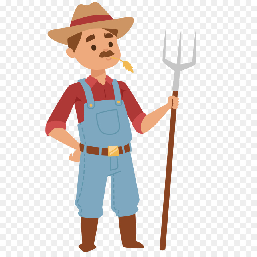 Farmer Cartoon Agriculture - Holding the fork of the uncle png download