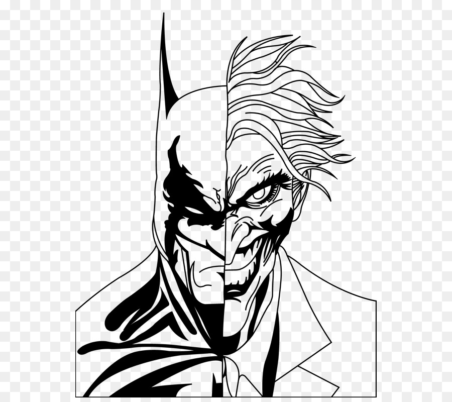 Batman Joker Drawing Sketch - Batman Outline png download - 600*791