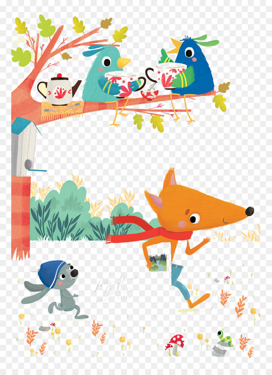 Fox Ilustrator Ilustrasi Membantu Rubah Kecil Messenger Png Unduh