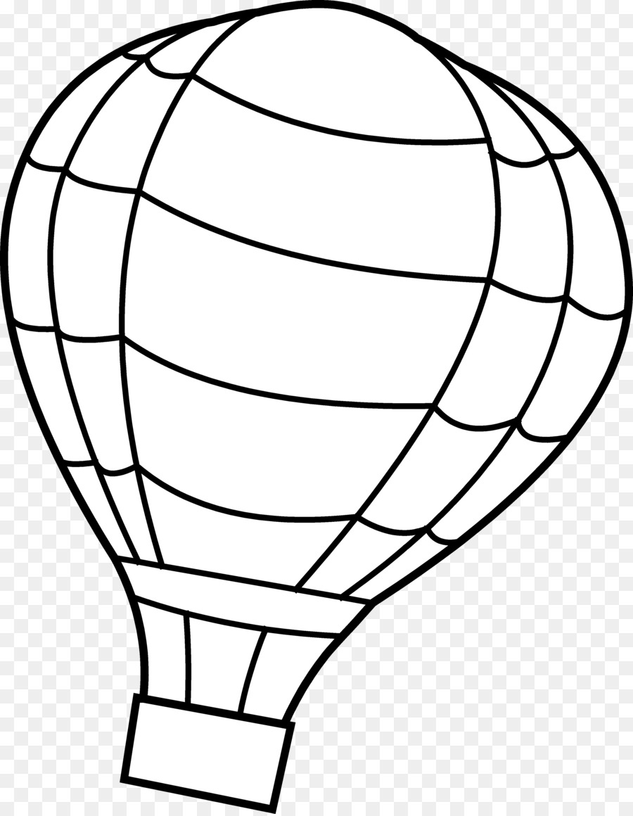 Hot air balloon Black and white Free content Clip art - Balloon Outline