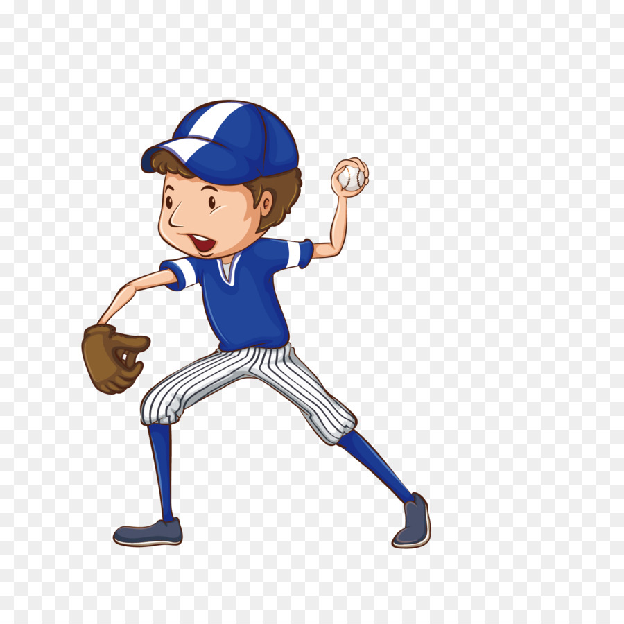Baseball player Drawing Clip art - Vector Cartoon Boy Baseball png