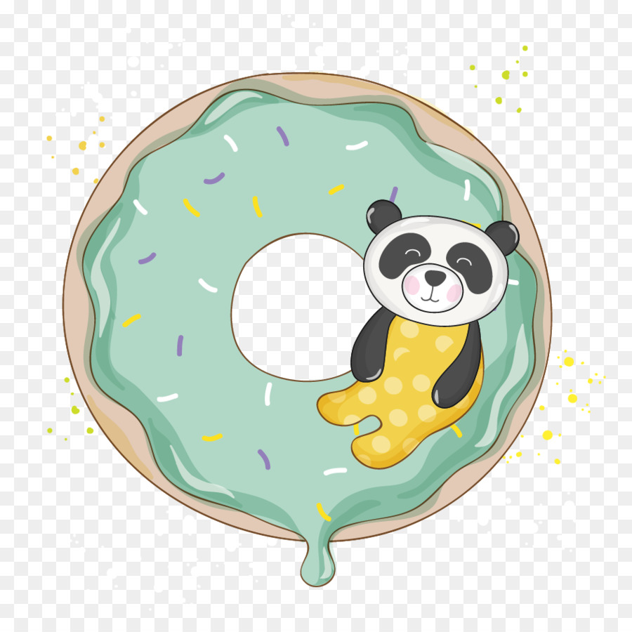 Panda Raksasa Ilustrasi Kartun Panda Unduh Piring Hijau Panda