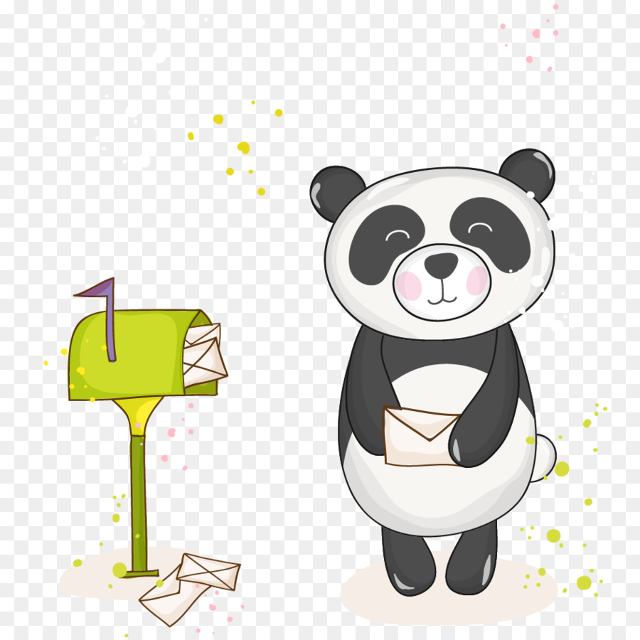 Giant Panda Bear Baby Shower Ilustrasi Kartun Panda Unduh