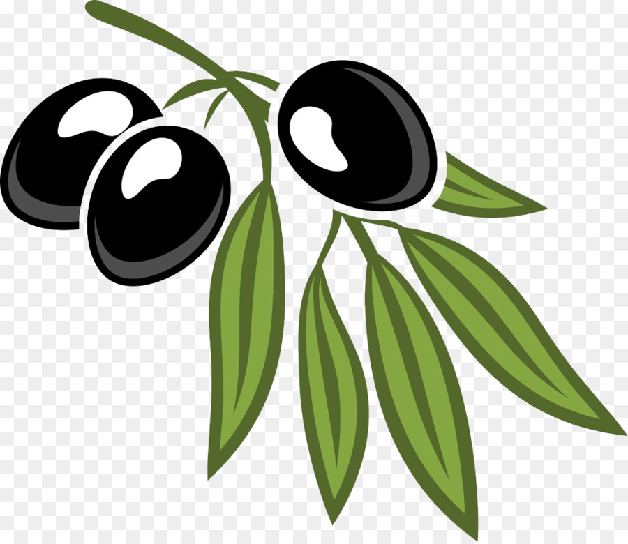 Olive leaf Cartoon Royalty-free - Black olives and foliage 1000*863