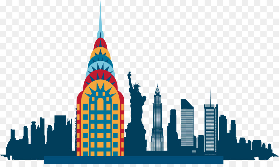 New York City Skyline Silhouette Illustration - Vector Landmarks 5926