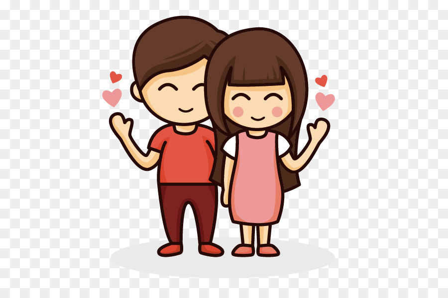 Drawing Cartoon couple Love - Cartoon couple png download - 596*596