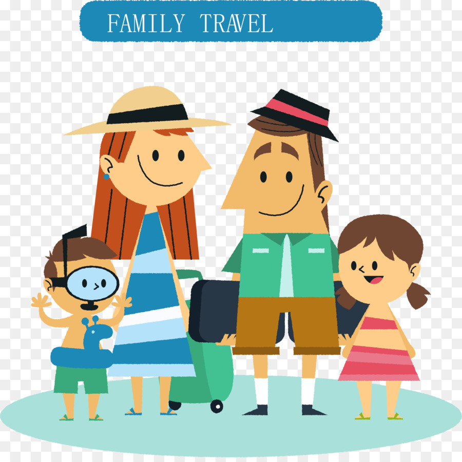 Package tour Travel Family Vacation Hotel - Cartoon travel home design