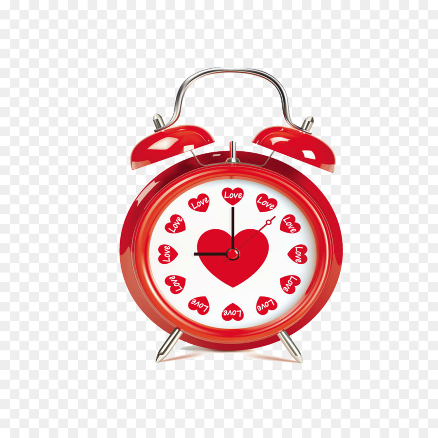 Alarm Clock Heart Clip Art Jam Alarm Merah Unduh Jantung