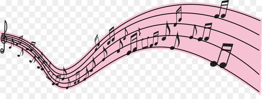  Pink Musical note Staff Pink wave notes png download 