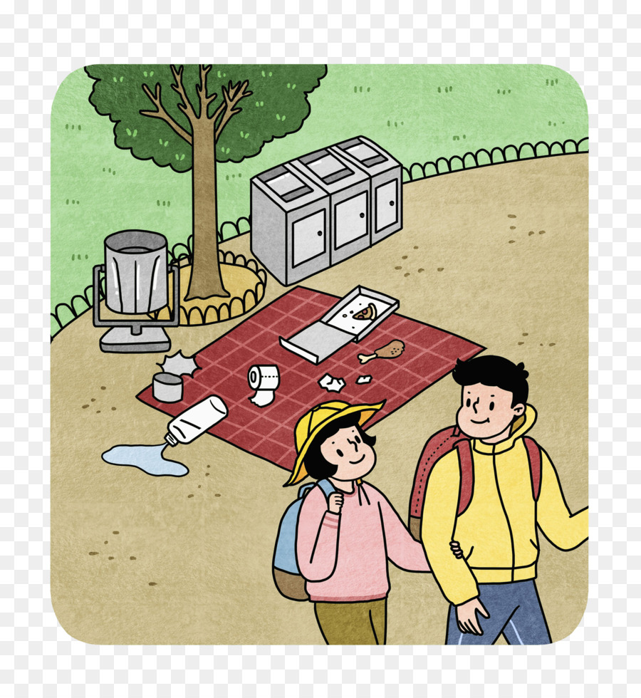 Kontainer Limbah Bahan Kartun Ilustrasi Sampah Di Bidang Png Unduh