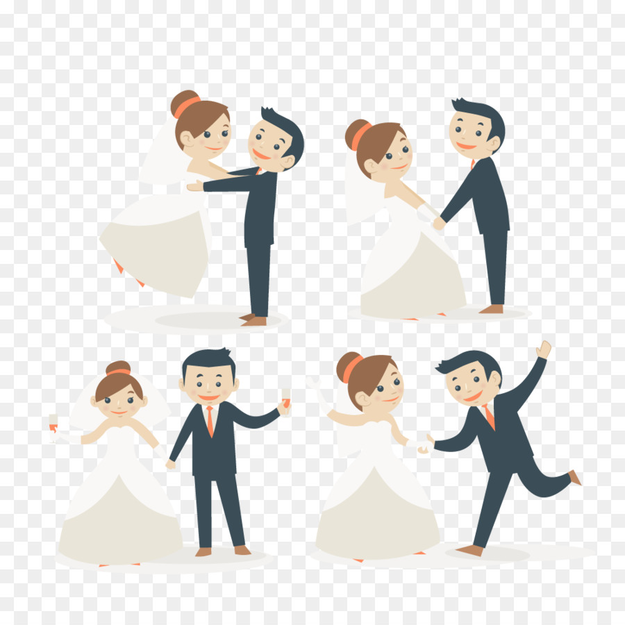 Kartun Pernikahan Ilustrasi Vektor Beberapa Unduh Perilaku